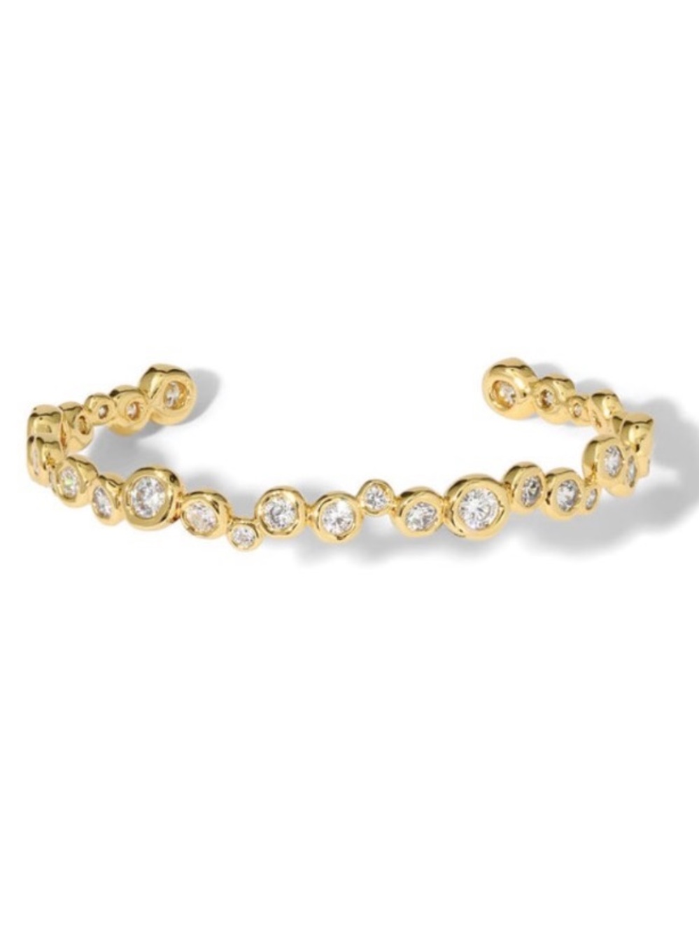 NEW Alexis Bittar Asterales Gold Skinny Cuff Bracelet Clear CZ AU28